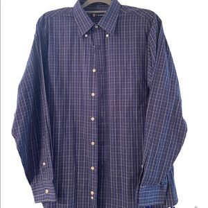XL blue plaid button up